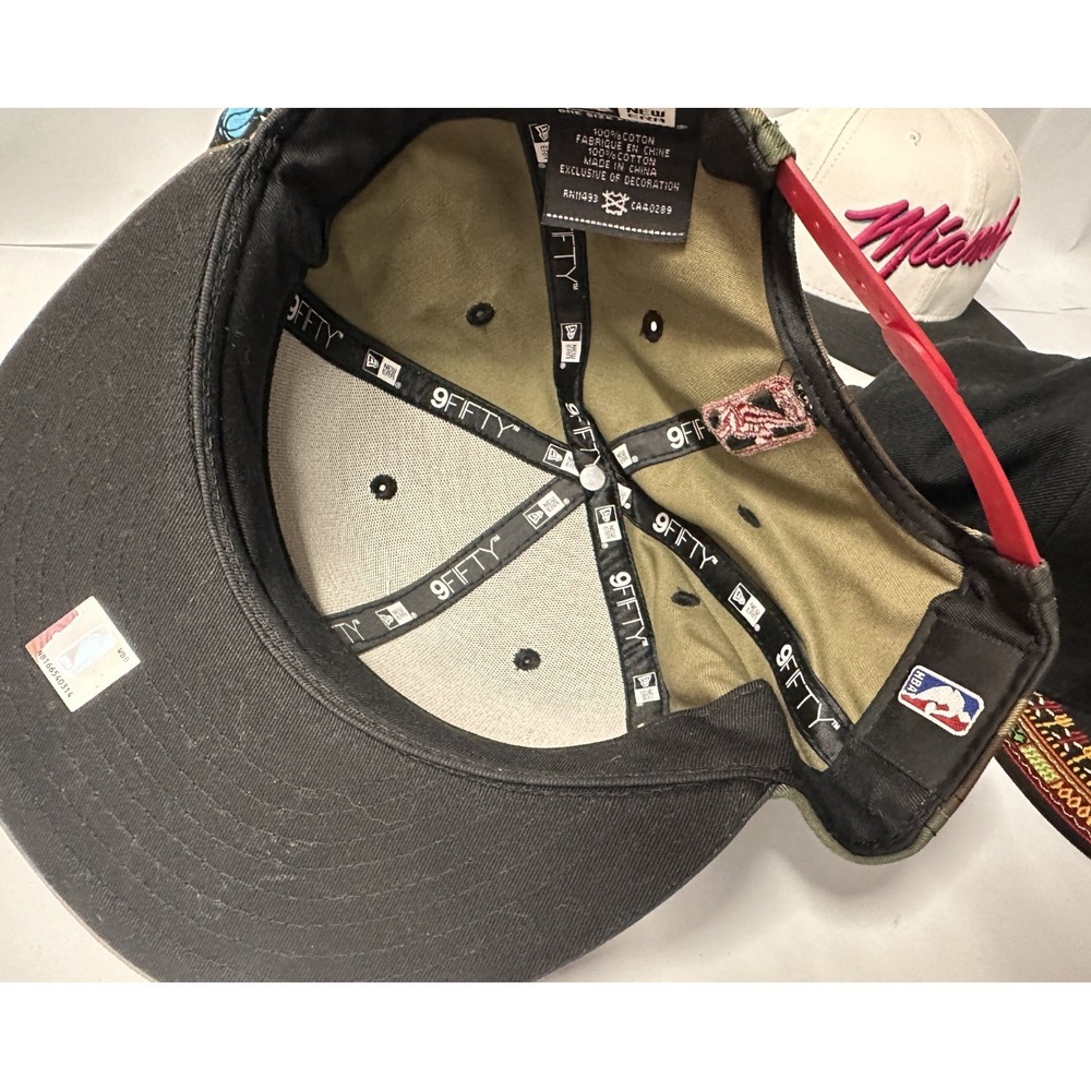 ~2010 RARE! Lot of 5 Miami Heat NBA Snapback Hats New Era 9FIFTY Mitchell & Ness - Picture 10 of 16